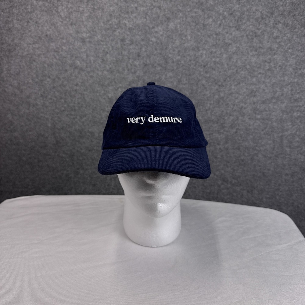 Big Accessories Very Demure Corduroy Baseball Cap Navy Blue Adjustable Hat